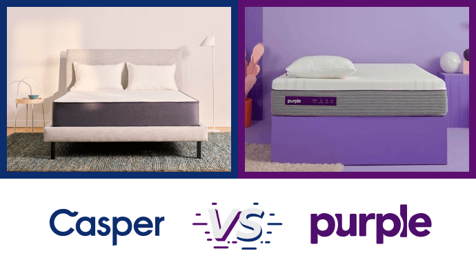 purple compare casper queen memory mattresses